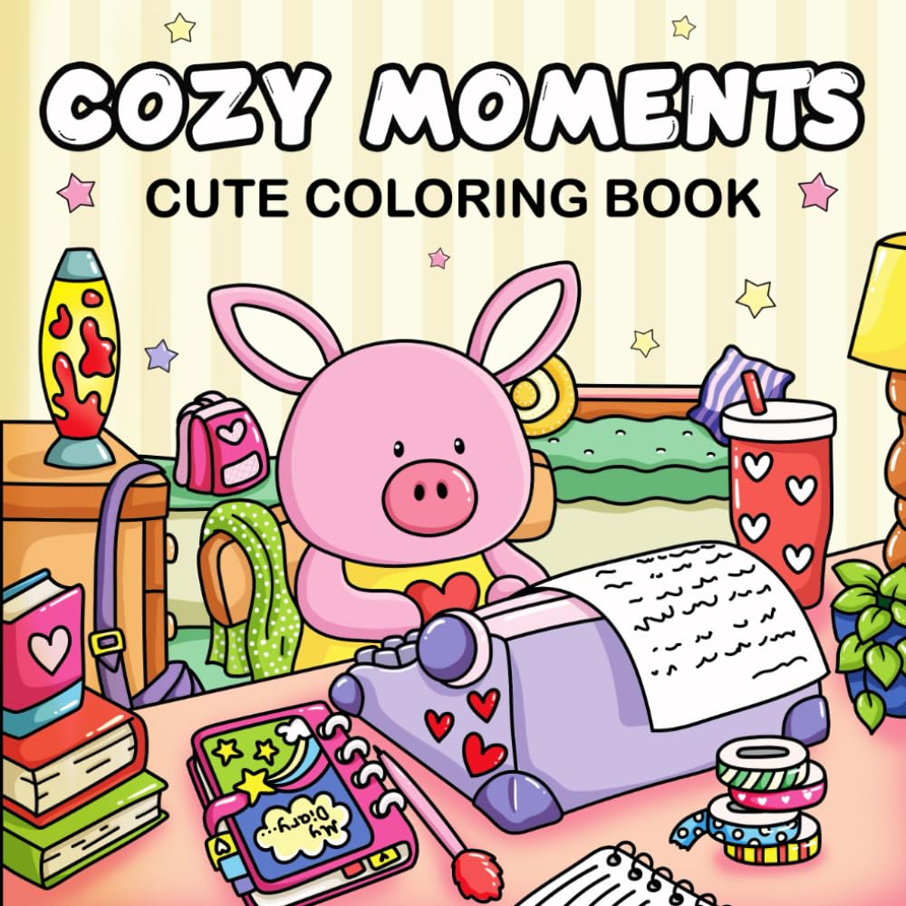 Cozy Moments: Cute Coloring Book for Adults, Teens, and Kids, Featuring Adorable Animal Characters | Easy and Simple Designs (Cute and Cozy Coloring Books, Band 2) Hobbies & Crafts