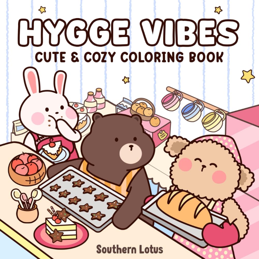 Hygge Vibes: Coloring Book for Adults and Kids with Cute and Easy Designs of Adorable Animals and Cozy Scenes, Bold and Simple Drawings for Relaxation and Stress Free Film, Art & Culture