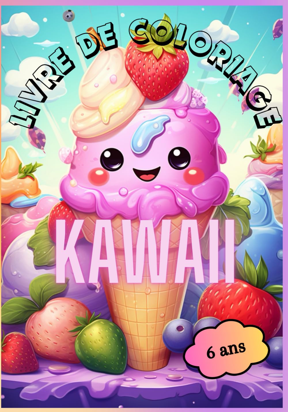 LIVRE DE COLORIAGE KAWAII: ÉTÉ - 60 DESSINS POUR ENFANT À PARTIR DE 6 ANS book