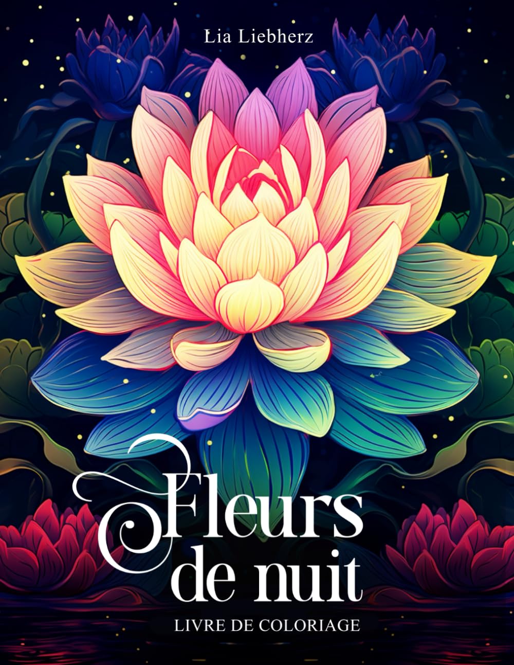 Fleurs de nuit - Livre de coloriage pour adultes et adolescents: 50 motifs floraux sur fond noir | pour la relaxation book