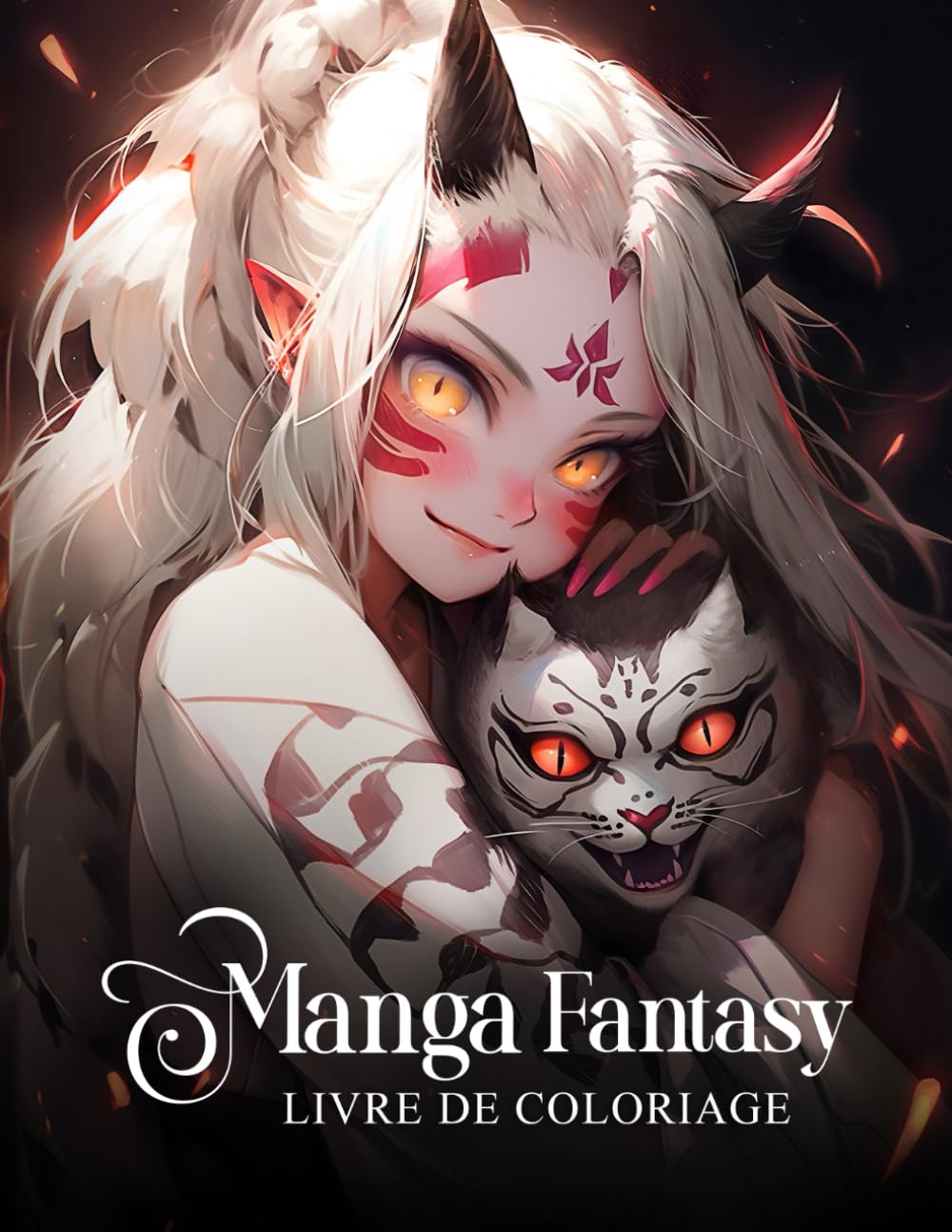 Manga Fantasy – Livre de coloriages pour adolescents et adultes: 50 créatures différentes - loups, démons, anges, samouraïs ... book