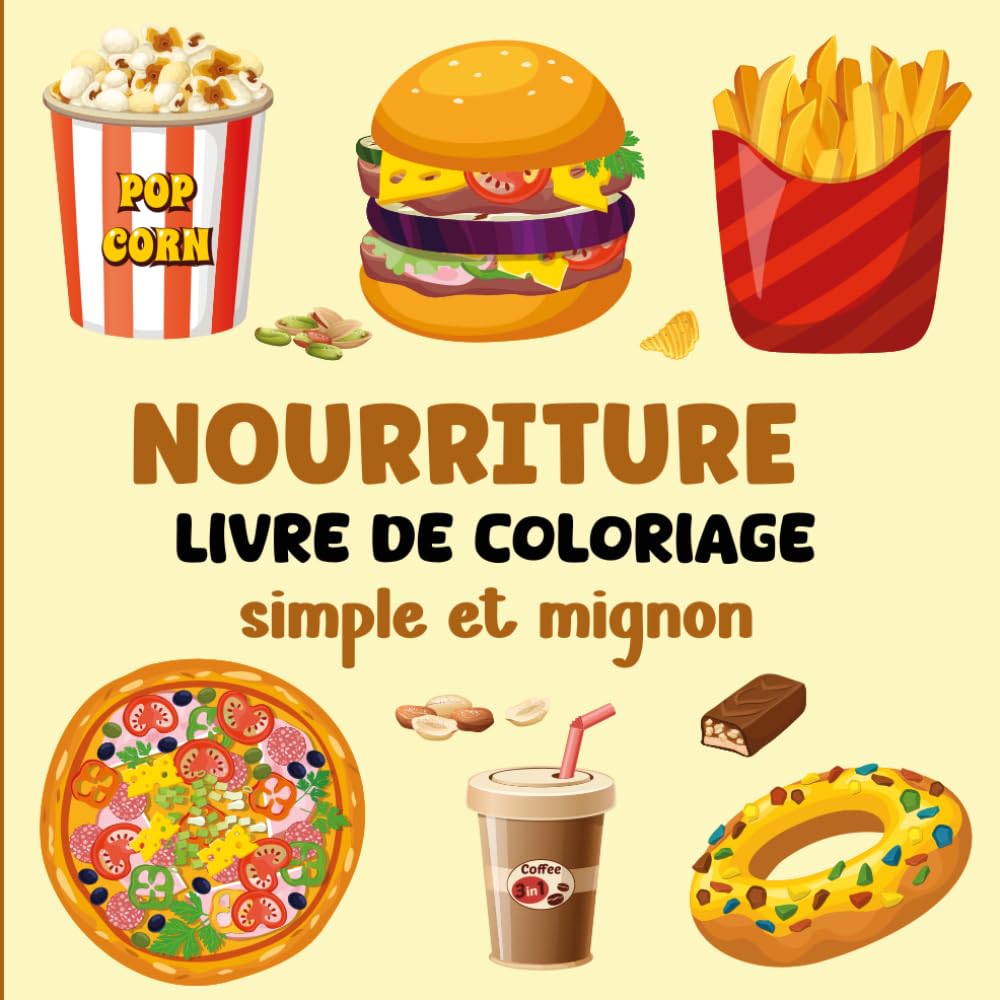 NOURRITURE LIVRE DE COLORIAGE: Coloriage Mignon et Simple Pour Adultes et Enfants book