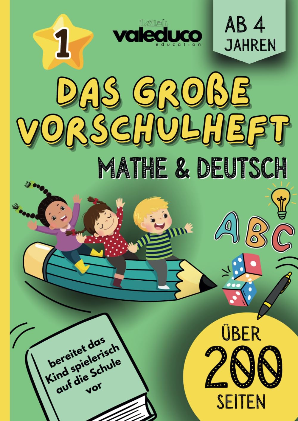 Vorschulbuch: Das XXL-Vorschulheft für Mathe und Deutsch: Schwungübungen, Buchstaben lernen, Zahlen und Schreiben lernen Reference Books