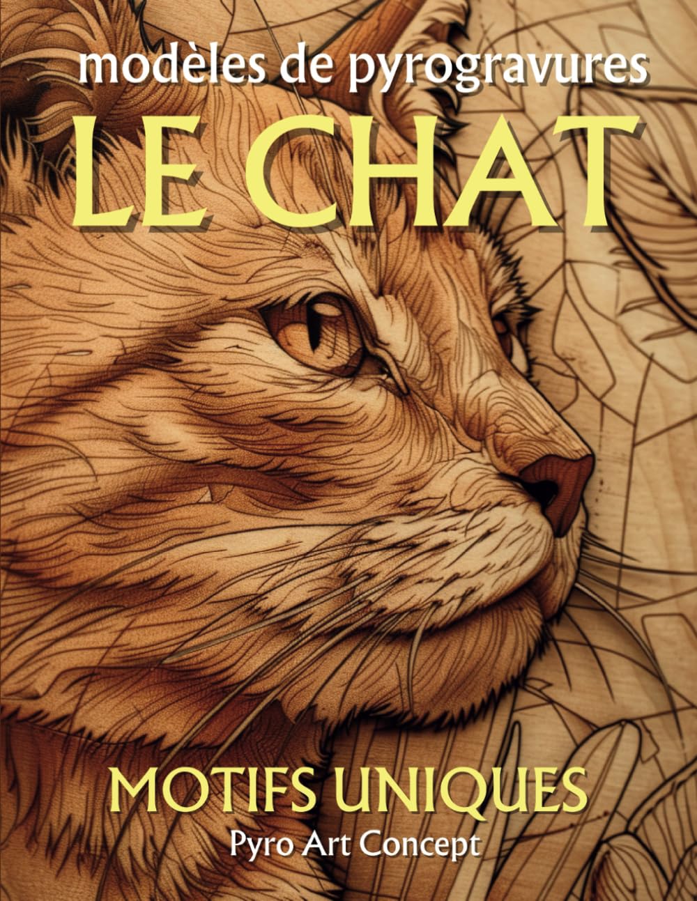 Modèles de Pyrogravure - CHAT: Illustrations Variées du Minimaliste au Réaliste. Guide de démarrage book