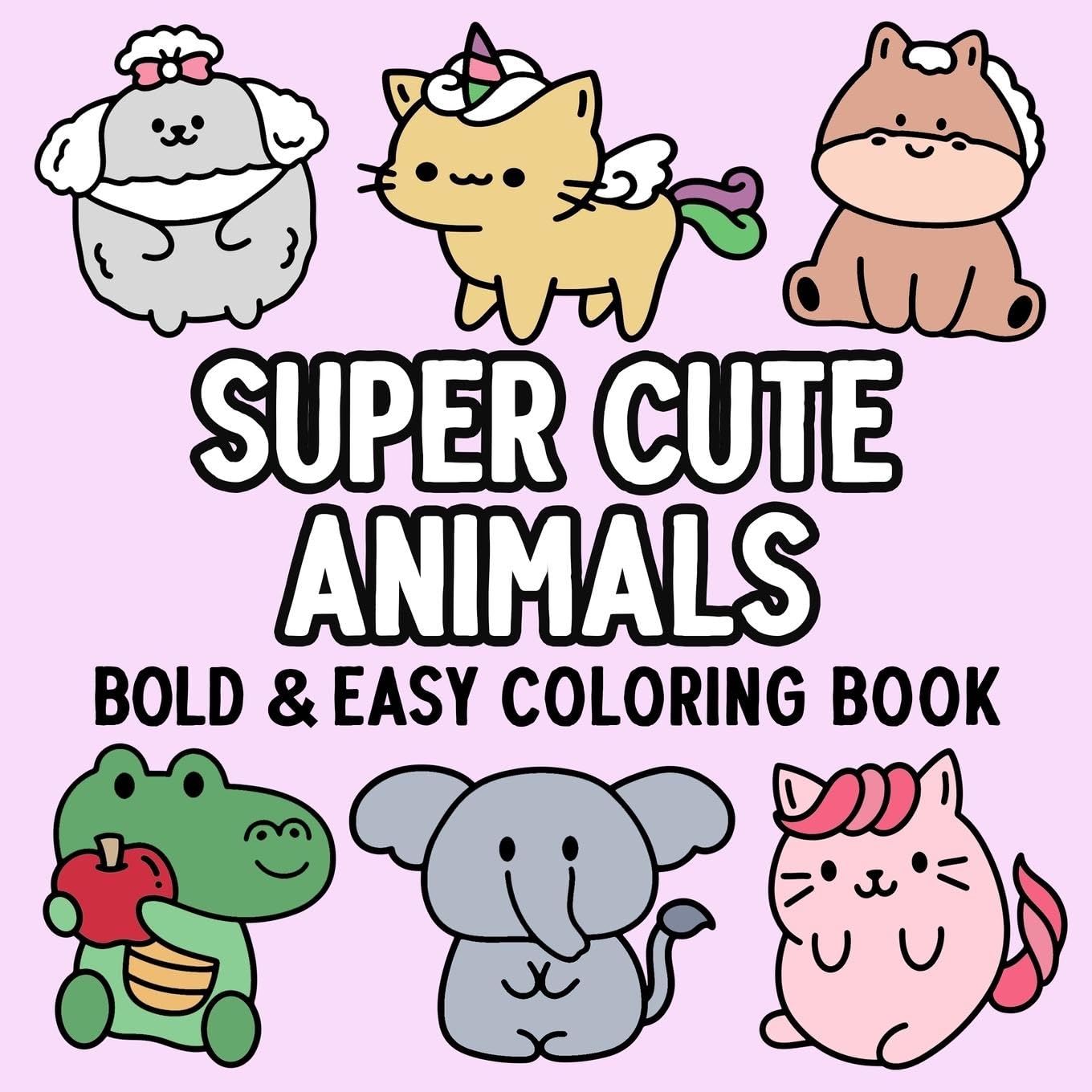 Super Cute Animals Bold and Easy Coloring Book Film, Art & Culture