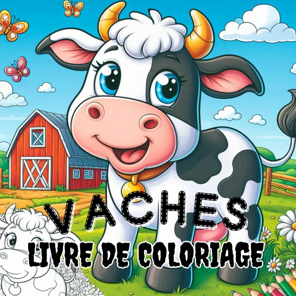 Livre de Coloriage Vaches: Adorables pour Enfants Pour Garçons et Filles, des Heures de Plaisir Créatif avec des Illustrations Mignonnes book