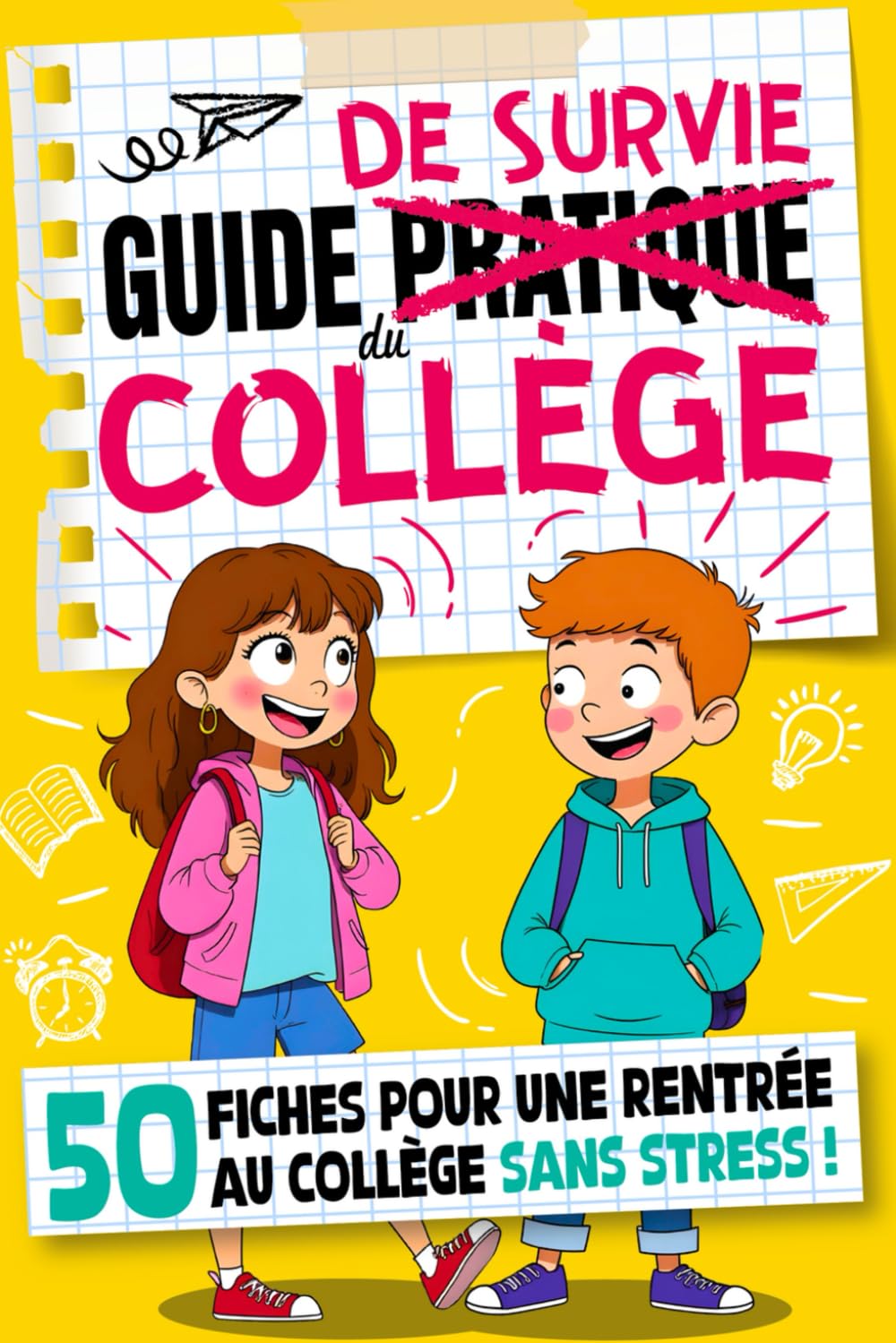 Guide de Survie du Collège: 50 fiches pour une rentrée en 6ème sans stress, conseils et méthodes de travail indispensables pour réussir au collège Education