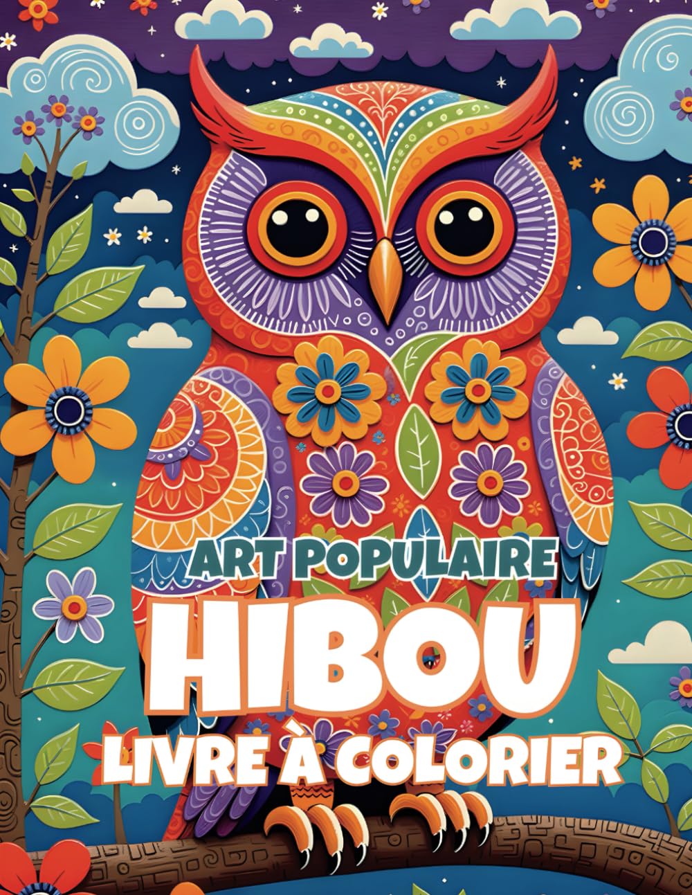 HIBOU: Livre de Coloriage. Art Populaire avec Hiboux pour la Détente et la Créativité Artistique pour les Adultes, les Adolescents et les Seniors. book