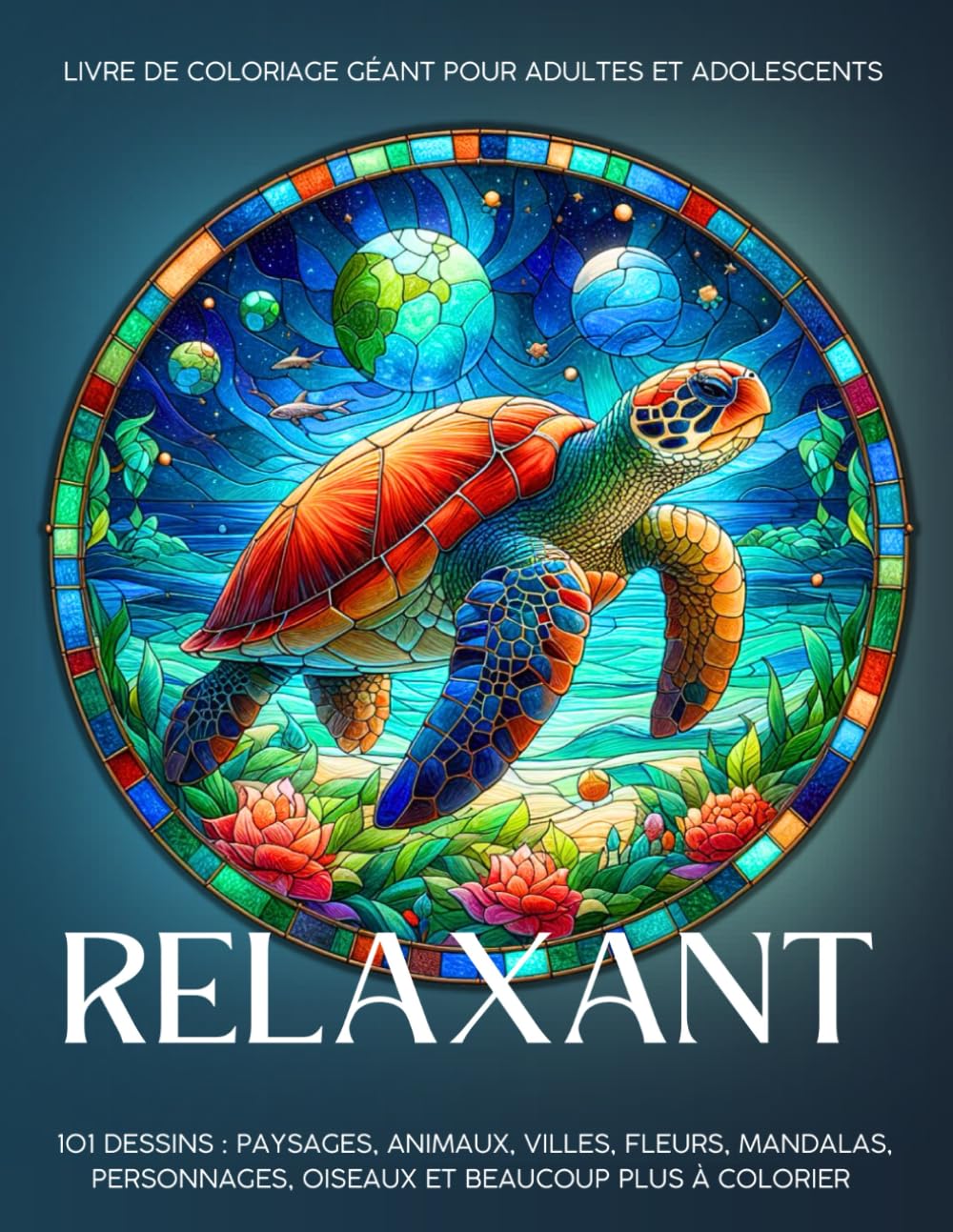 Relaxant - Livre de Coloriage Géant pour Adultes et Adolescents: 101 Dessins : Paysages, Animaux, Villes, Fleurs, Mandalas, Personnages, Oiseaux, Motifs Relaxants et Beaucoup plus à Colorier book