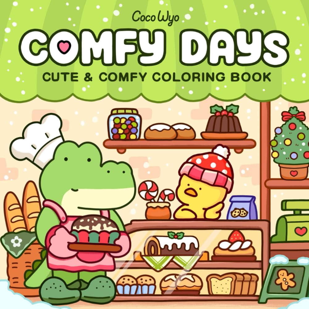 Comfy Days: Coloring Book for Adults and Teens Featuring Super Cute Animal Characters in Cozy Hygge Moments for Relaxation Education