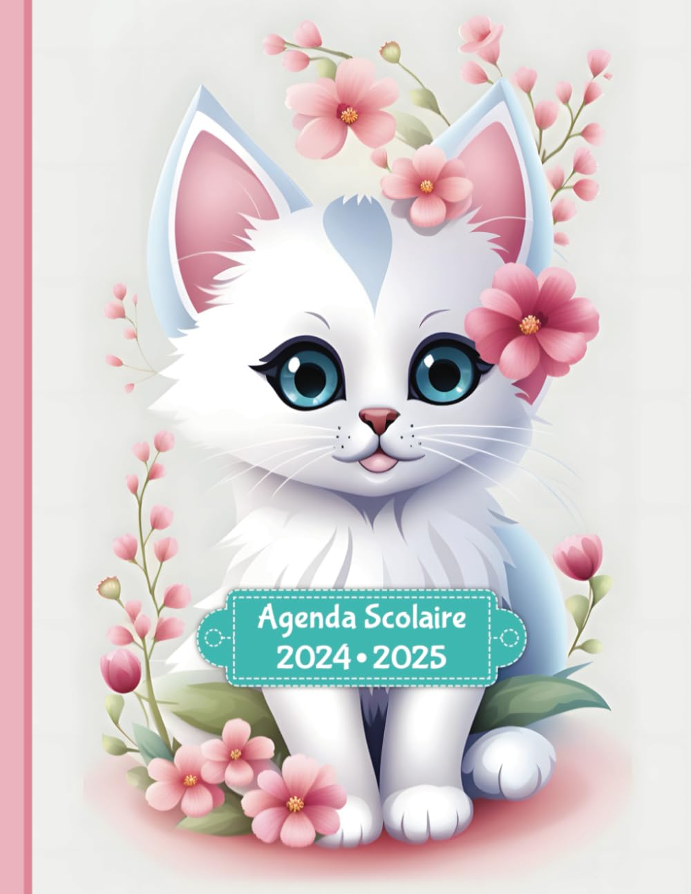 Agenda Scolaire 2024 2025 couleur avec jeux éducatifs: CP, CE1, CE2, CM1, CM2 | Pour fille et garçon | Lignage Seyès | Format cahier 17x22 cm | ThèME Animaux Kawaii book