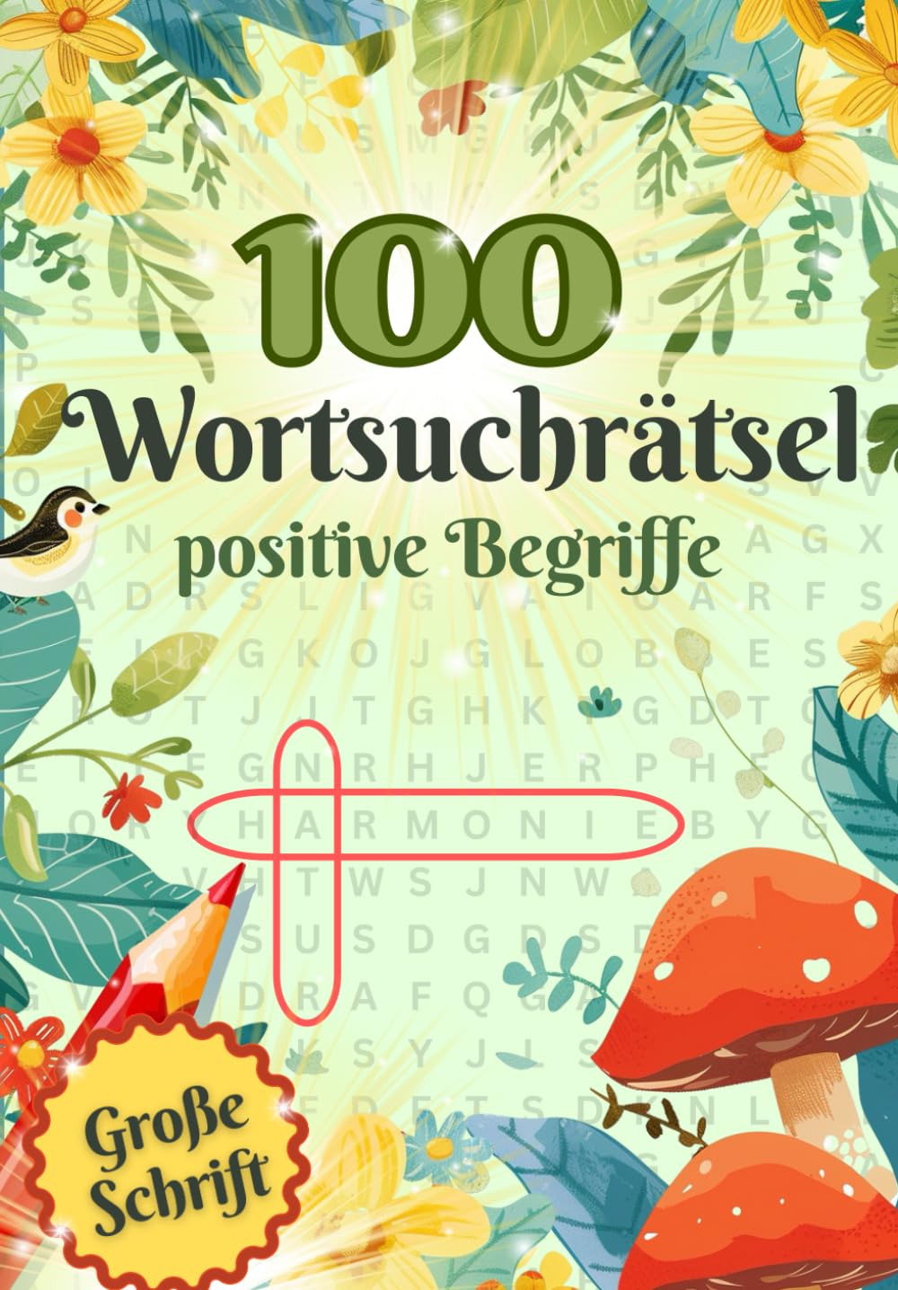 Wortsuchrätsel mit positiven Begriffen - kompaktes Format, ideal für unterwegs: Entspannendes Suchvergnügen, 100 Rätseln in großer Schrift für Erwachsene und Jugendliche Leisure & Fun