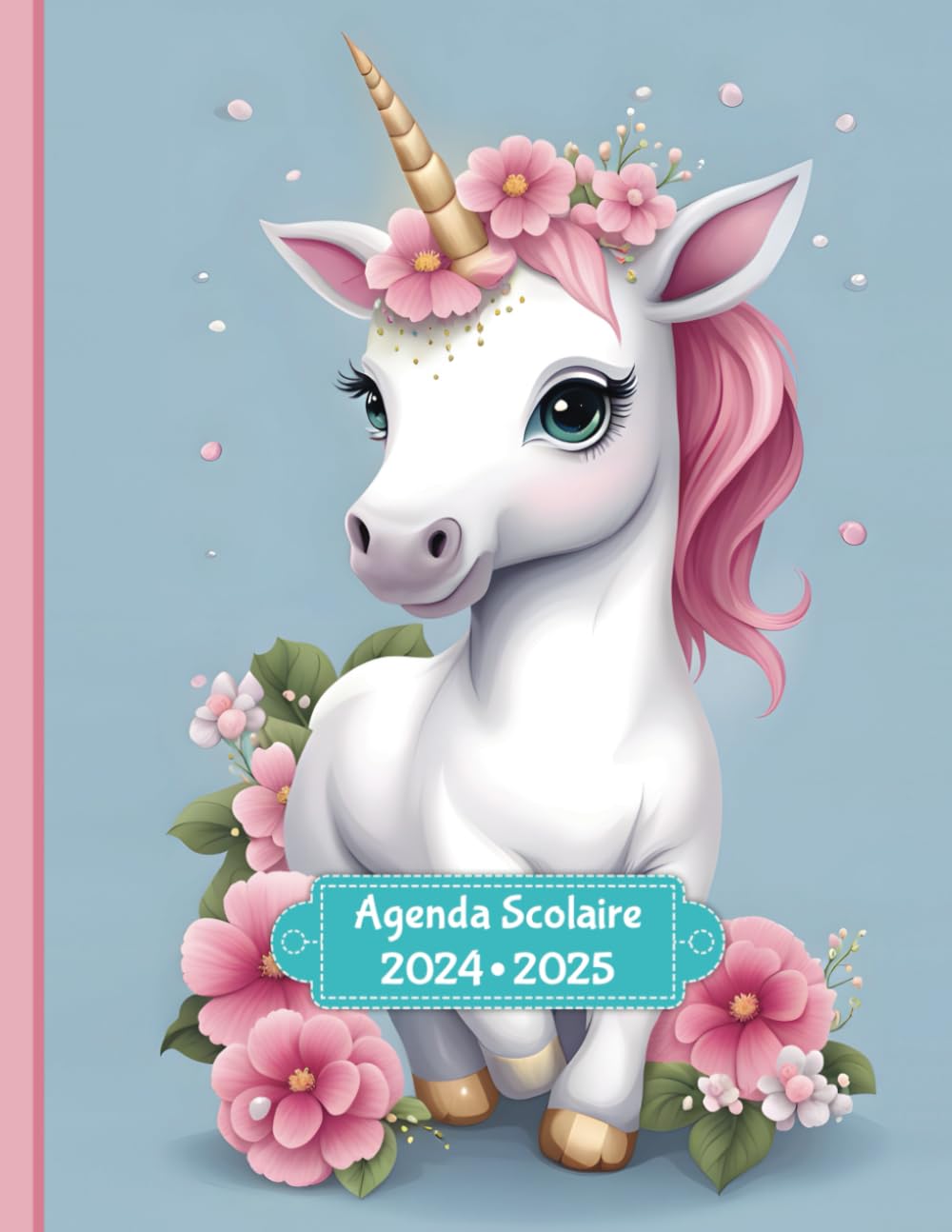 Agenda Scolaire 2024 2025 couleur avec jeux éducatifs: CP, CE1, CE2, CM1, CM2 | Pour fille et garçon | Lignage Seyès | Format cahier 17x22 cm | Thème Animaux Kawaii book