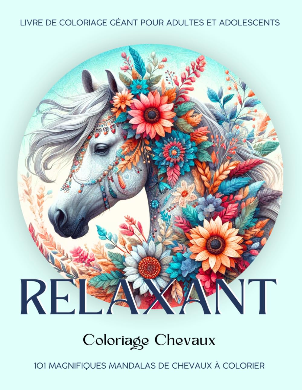 Relaxant - Coloriage Chevaux: 101 Magnifiques Mandalas de Chevaux à Colorier. Livre de Coloriage Géant pour Adultes et Adolescents book