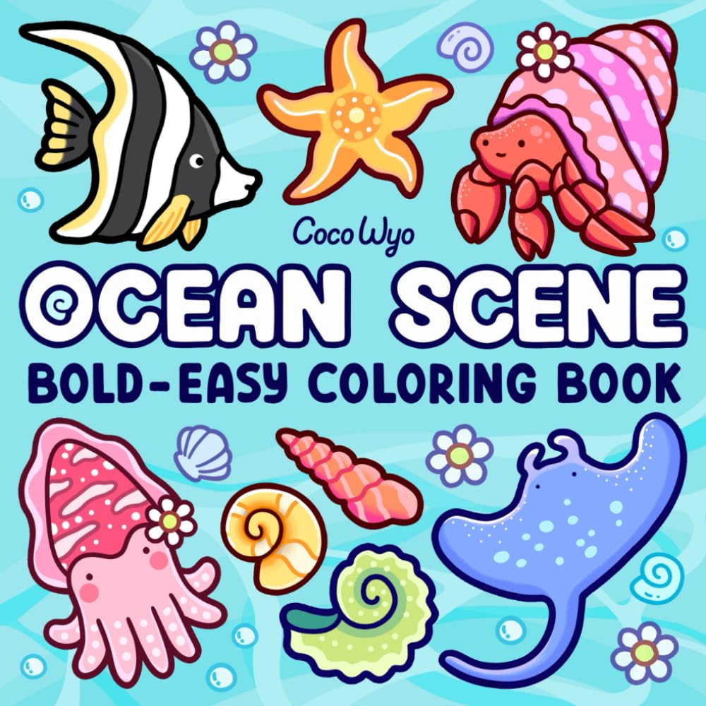 Ocean Scene: Coloring Book for Adults and Kids, Bold and Easy Designs for Relaxation with Sea Life (Bold & Easy Coloring) Hobbies & Crafts