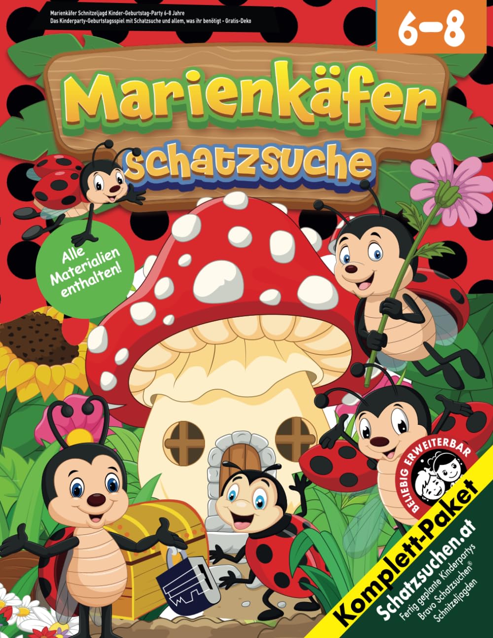 Marienkäfer Schnitzeljagd Kinder-Geburtstag-Party 6-8 Jahre: Das Kinderparty-Geburtstagsspiel mit Schatzsuche und allem, was ihr benötigt - Gratis-Deko (Bravo Schatzsuche) Non-fiction