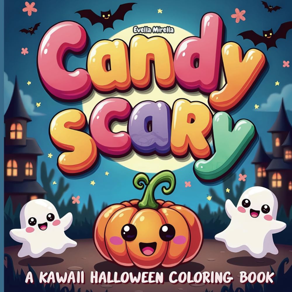 Candy Scary: A Kawaii Halloween Coloring Book | For Kids and Adults Featuring Adorable Halloween Characters in Sweet and Spooky Scenes Hobbies & Crafts