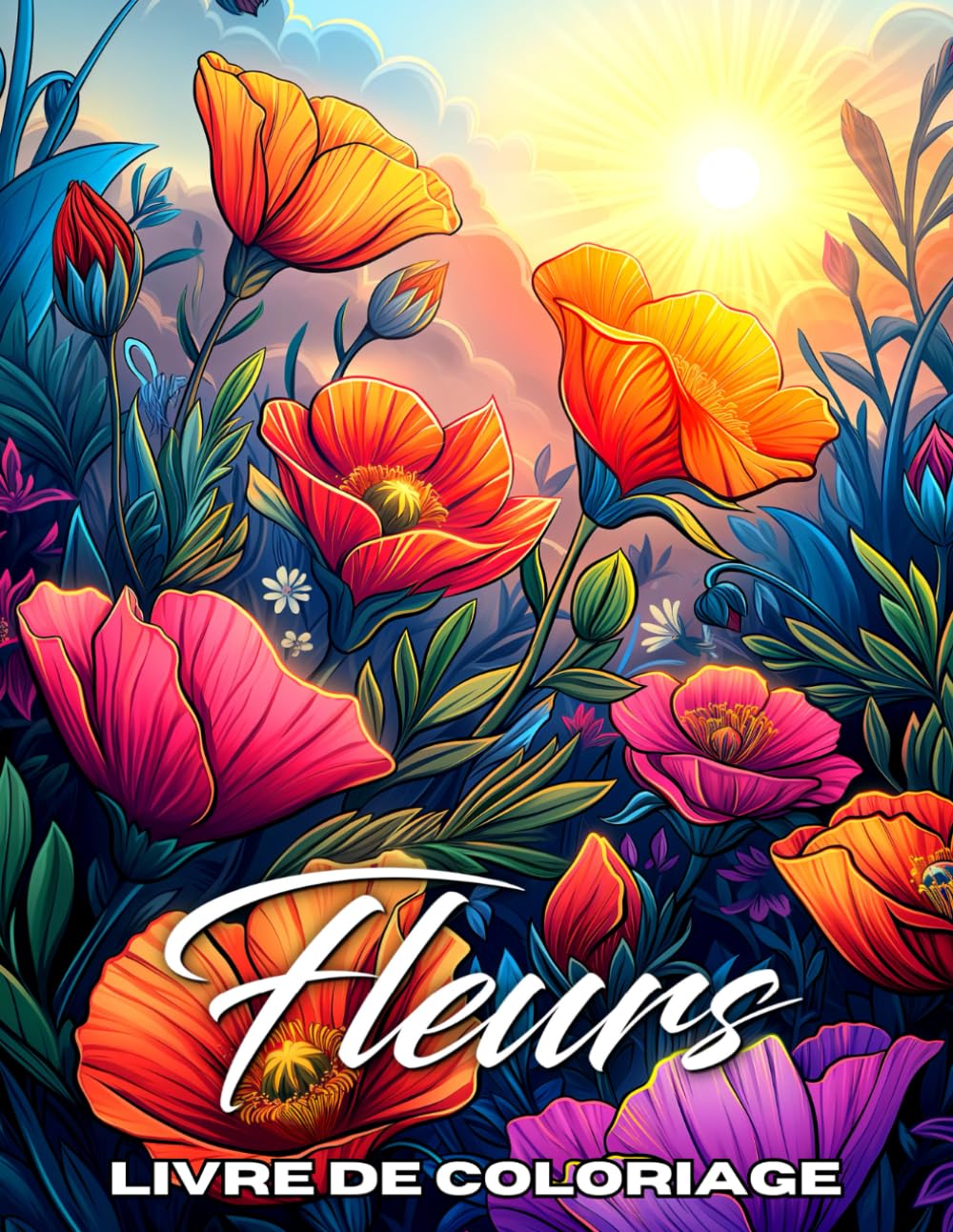 Livre de Coloriage Fleurs: 50 Magnifiques Dessins de Fleurs Relaxantes et Artistiques pour Adultes et Seniors - Motifs Floraux Faciles pour l'Anxiété, la Détente et l'Antistress book