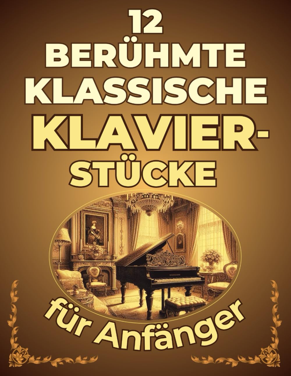 12 Berühmte Klassische Klavierstücke für Anfänger: Großnoten-Format mit Buchstaben und Audio-Dateien (QR-Codes) book