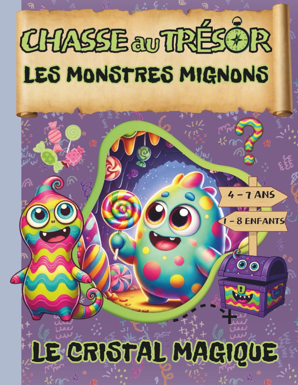 Chasse au Tresor Les Monstres Mignons / Le Cristal Magique: Chasse au Tresor Enfant / anniversaire enfant 4 – 5 - 6 – 7 ans / Clé en Main / Jeux Vacances Enfant / Halloween book