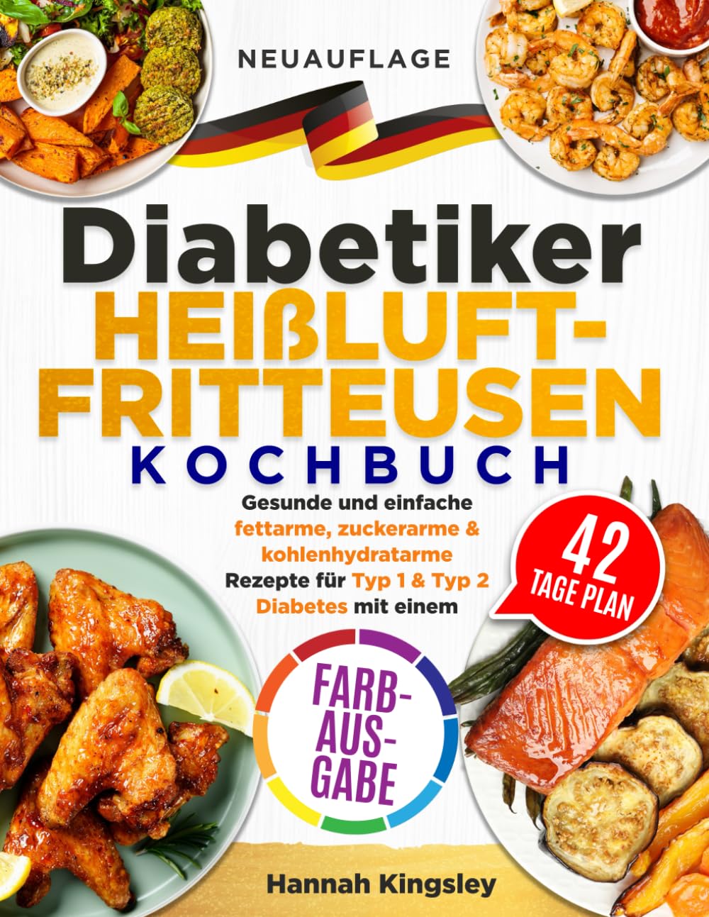 Diabetiker Heißluftfritteusen Kochbuch: Gesunde und einfache fettarme, zuckerarme & kohlenhydratarme Rezepte für Typ 1 & Typ 2 Diabetes mit einem 42-Tage-Plan (FARBAUSGABE) Health, Nutrition & Fitness