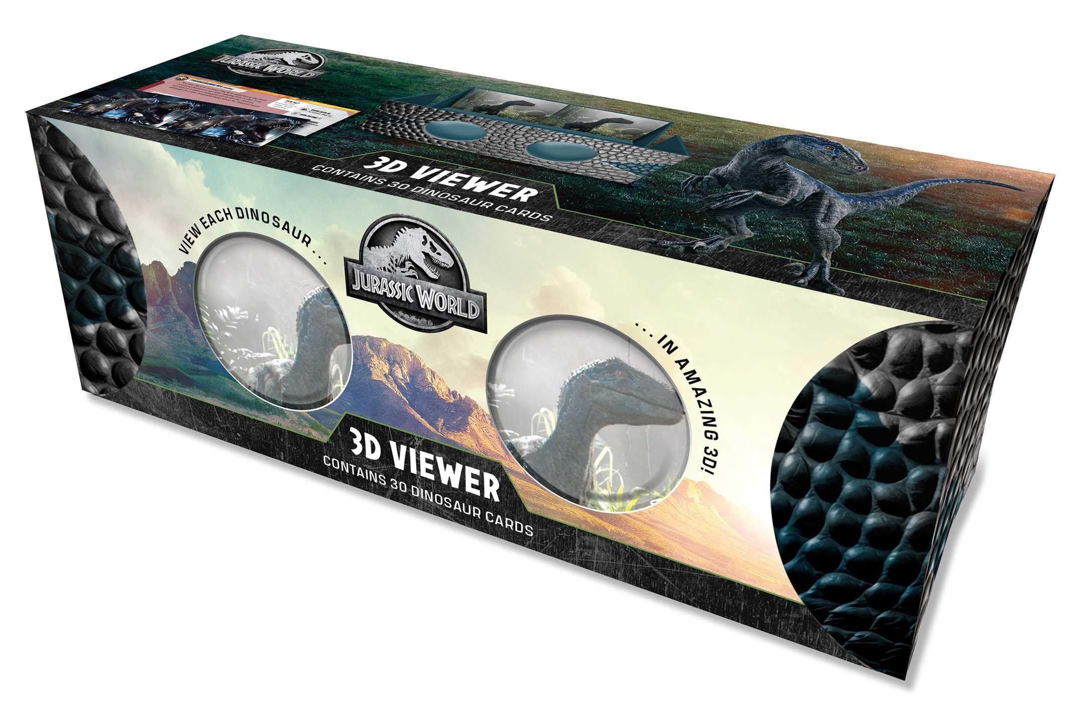 Jurassic World: Dinosaur 3D Viewer: 30 Cards Featuring 3d Illustrations, Facts and Trivia + Fold-out Instructional Booklet Horror & Mystery