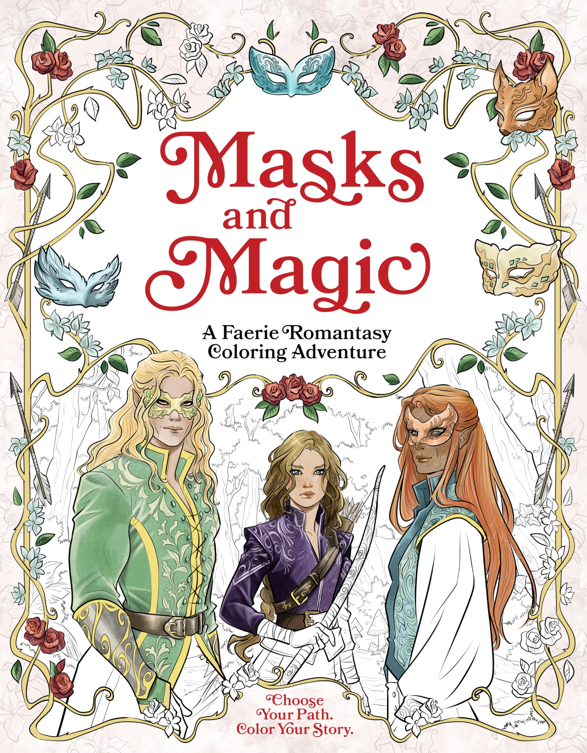 Masks and Magic: A Faerie Romantasy Coloring Adventure Action & Adventure