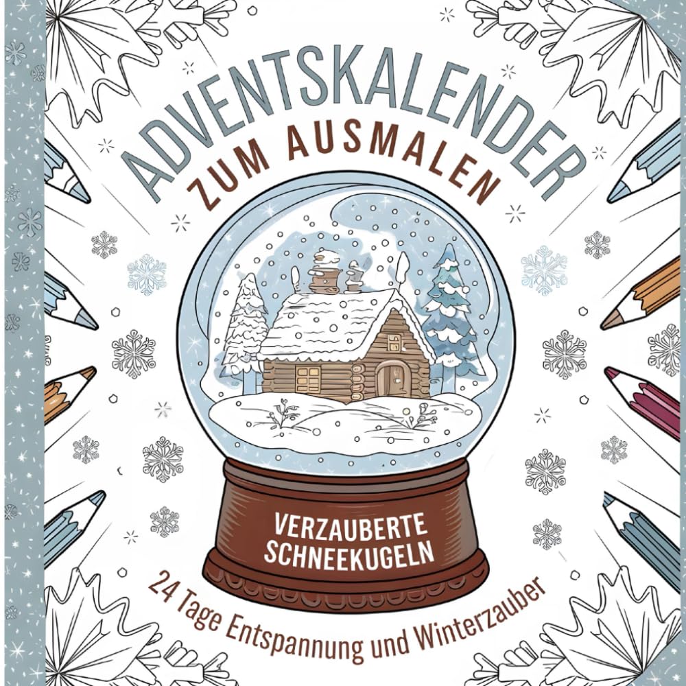 Adventskalender zum Ausmalen: Verzauberte Schneekugeln - 24 Tage Entspannung und Winterzauber: Das ultimative Adventsgeschenk: 24 Tage Auszeit in einem Buch book