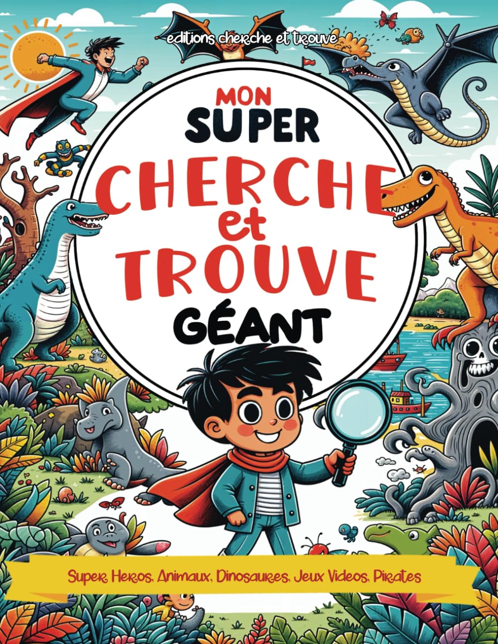 Mon super Cherche et Trouve Géant - Super Héros, Animaux, Dinosaures, Jeux Vidéos, Pirates: Grand livre de jeux et d'activités ludiques spécial garçon - Livre enfant 4-8 ans Novels & Short Stories