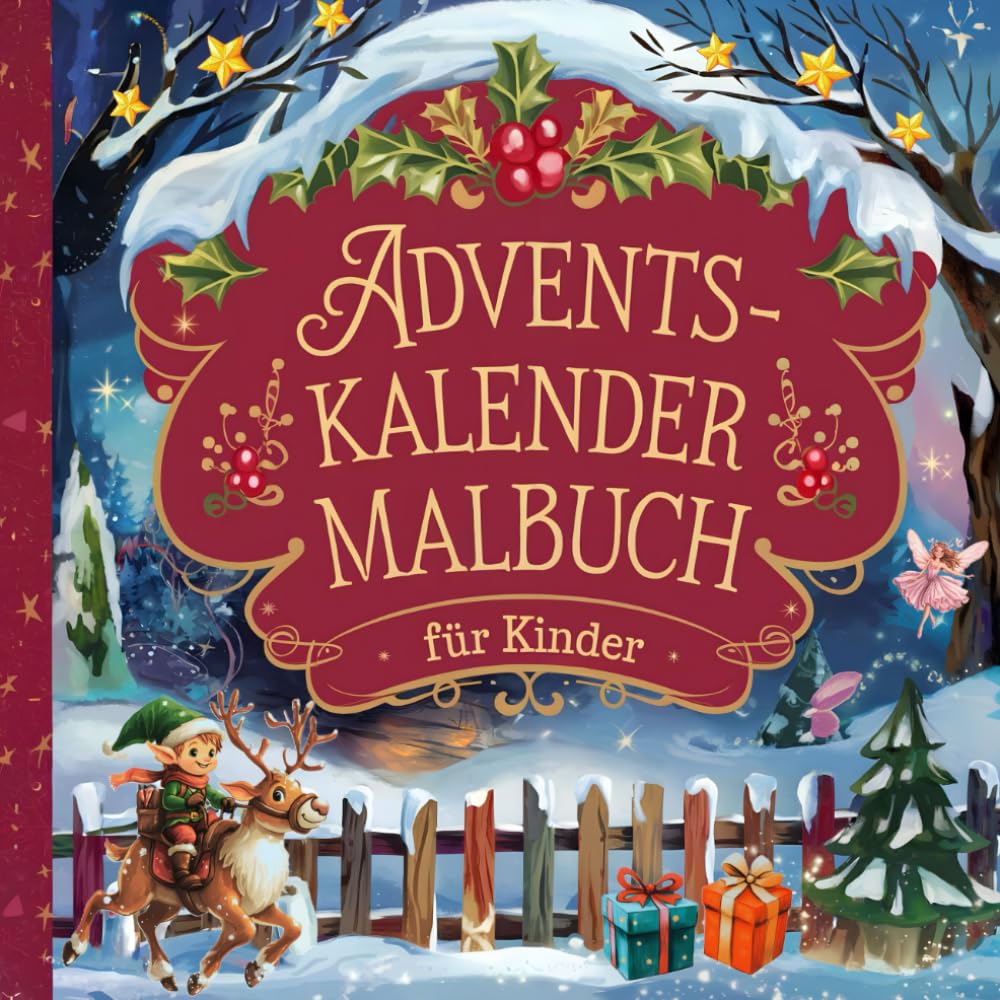 Adventskalender Malbuch für Kinder: 24 Türchen voller Weihnachtsfreude und Fantasie Film, Art & Culture