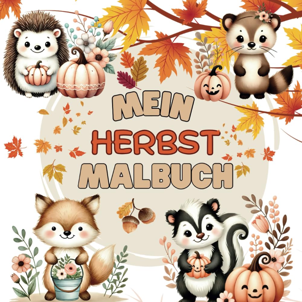 Herbstmalbuch für Kinder, Malbuch Herbst: Herbstzauber, über 40 süße Ausmalbilder für Kinder Non-fiction