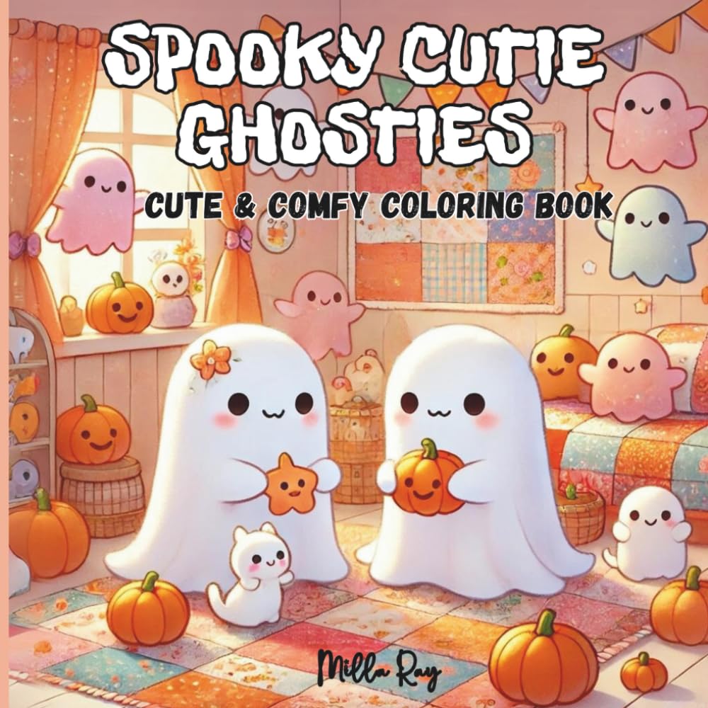 Spooky Cutie Ghosties: Coloring Book for Adults and Teens with Cute Creepy Ghosts and Creatures in Cozy Hygge Moments and Fun Adventures for Relaxation Contemporary literature