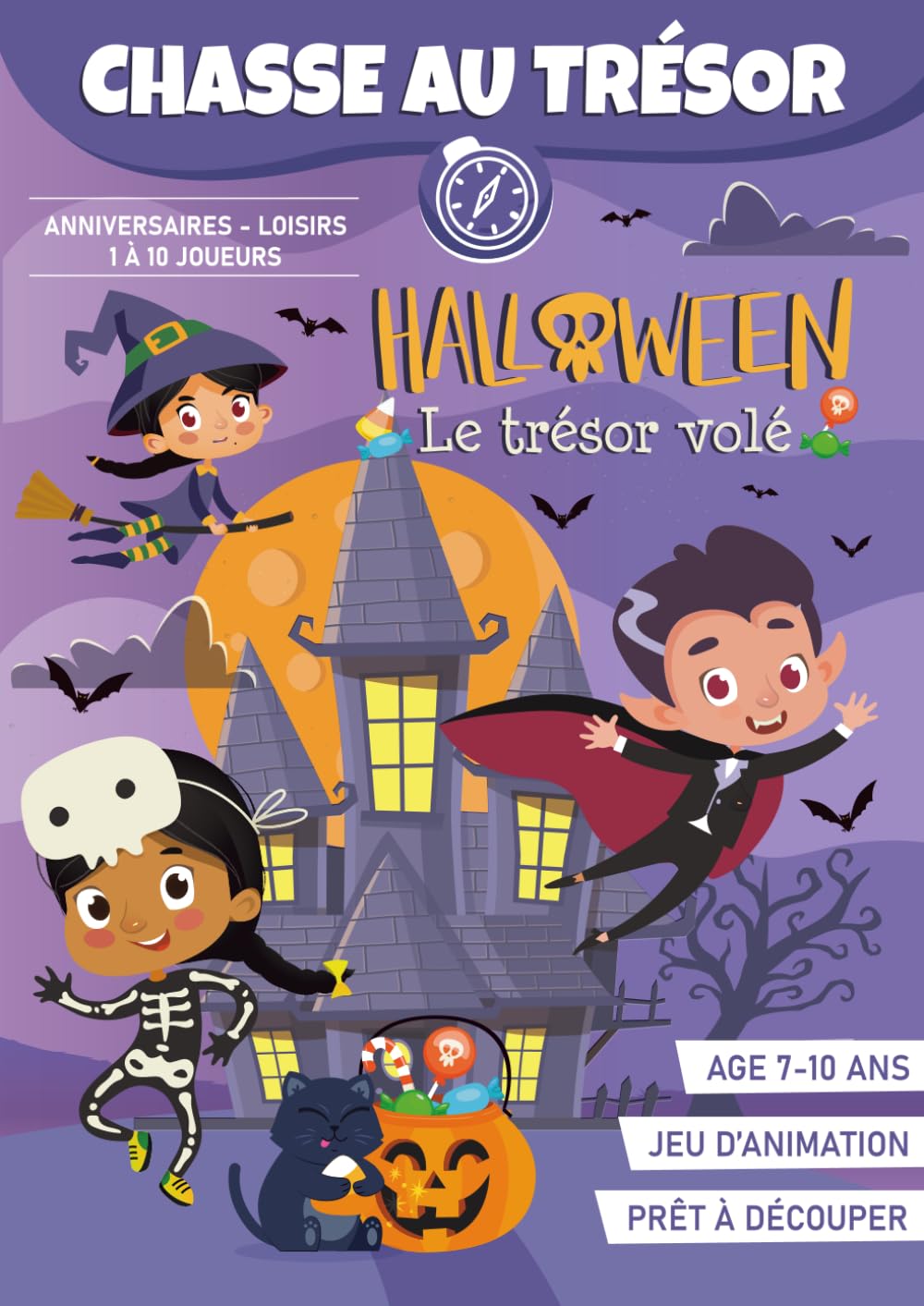 Chasse au Trésor d'Halloween (7 à 10 ans) ｜Livre d'Animation d'Halloween à découper: Le Trésor Volé d'Halloween｜Livre-jeu clé en main réutilisable ! book
