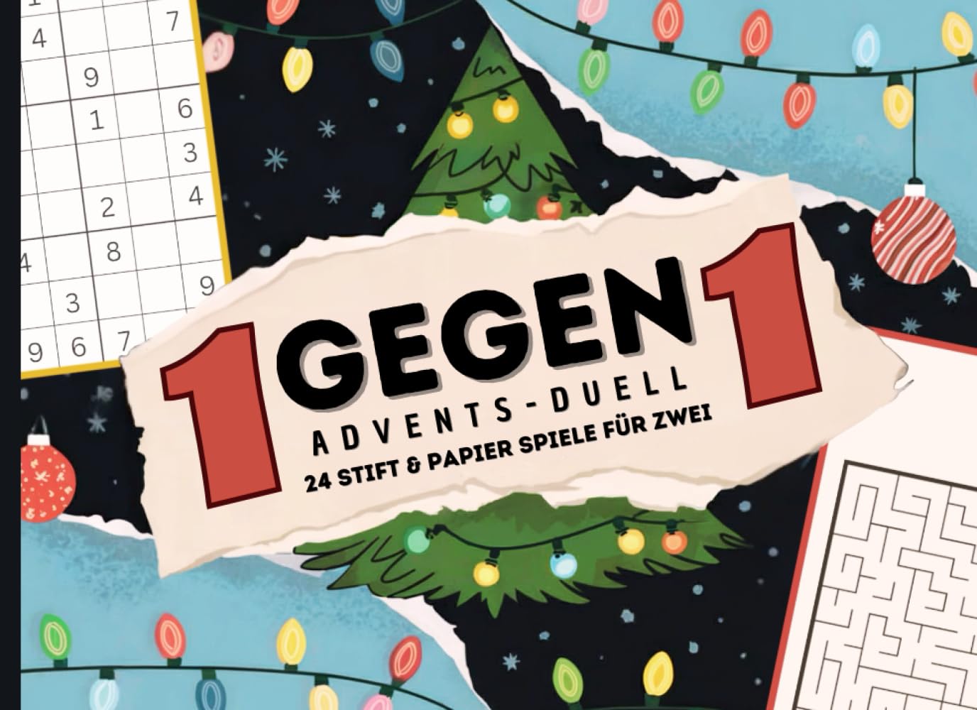 1 gegen 1 Advents-Duell: 24 Stift & Papier Spiele für Zwei | Mitmach Adventskalender mit 24 lustigen Minispielen für 2 Personen, Perfekt zum Verschenken für Geschwister, Paare oder Eltern Lifestyle