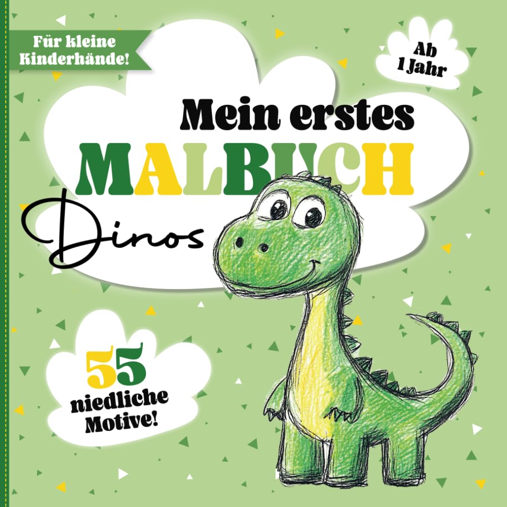 Kritzelbuch Dino ab 1 Jahr - Liebevoll gestaltetes Malbuch für Kleinkinder | Erstes Ausmalbuch mit großen Dinosauriermotiven zum Kritzeln und Ausmalen ... und Motorik | Mit Pädagogen entwickelt Non-fiction