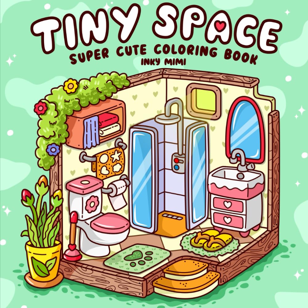 Tiny Space: Super Cute Coloring Book for Adults and Teens Easy and Simple Designs Featuring Comfy and Cozy Interiors for Relaxation Film, Art & Culture