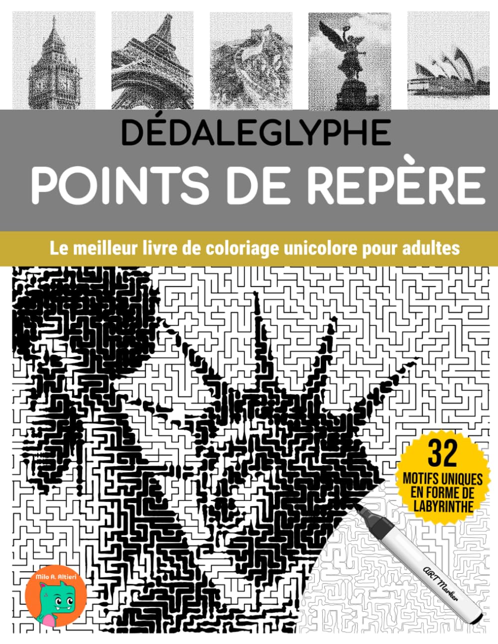 DÉDALEGLYPHE POINTS DE REPÈRE: Le meilleur livre de coloriage unicolore pour adultes. book