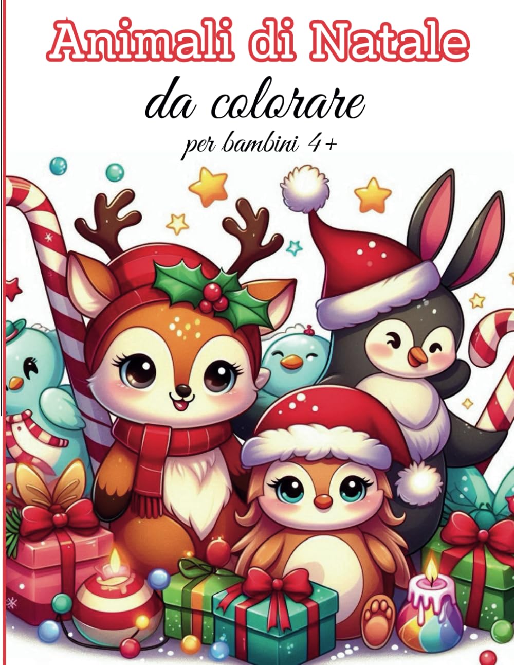 Libro da colorare per bambini animali di Natale 60 disegni illustrazioni immagini natalizi album bimbi facile divertente Non-fiction