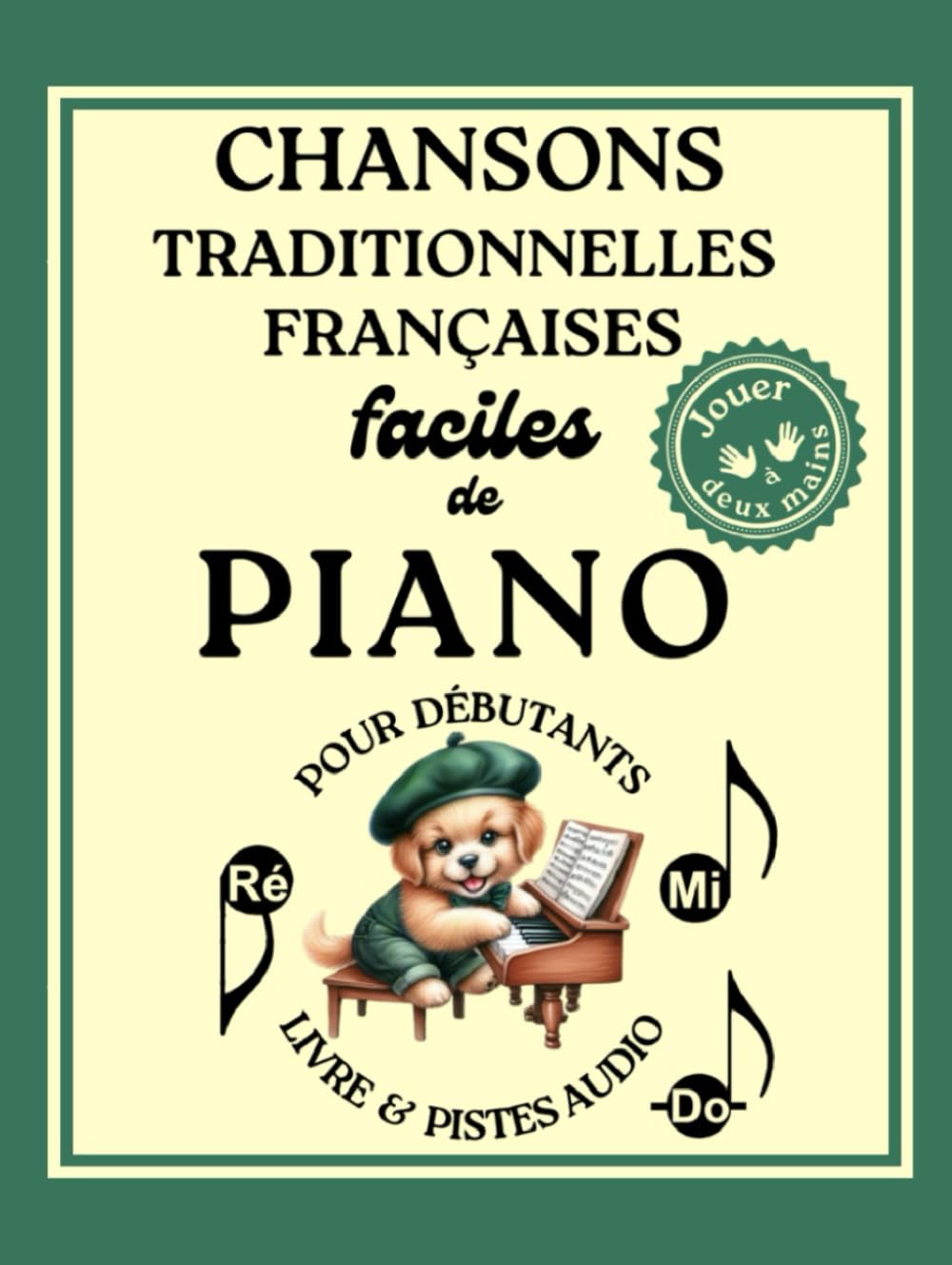 Chansons Traditionnelles Françaises Faciles de Piano pour Débutants (Jouer à Deux Mains, Livre & Pistes Audio): Format grandes notes avec doigtés book