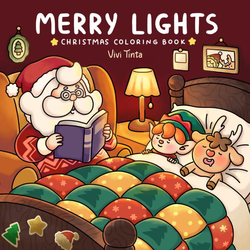 Merry Lights: Christmas Coloring Book for Adults & Teens Featuring Festive Holiday Winter Designs Religion & Esotericism