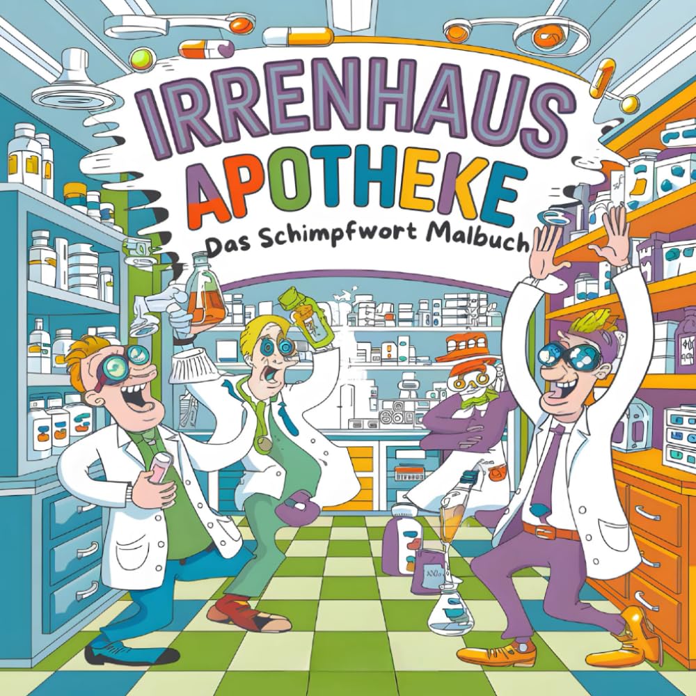 Irrenhaus Apotheke! Das Schimpfwort-Malbuch für strapazierte PTA & Pharmahelden – Psychohygiene zum Ausmalen: Perfektes Geschenk für Apotheker Hobbies & Crafts