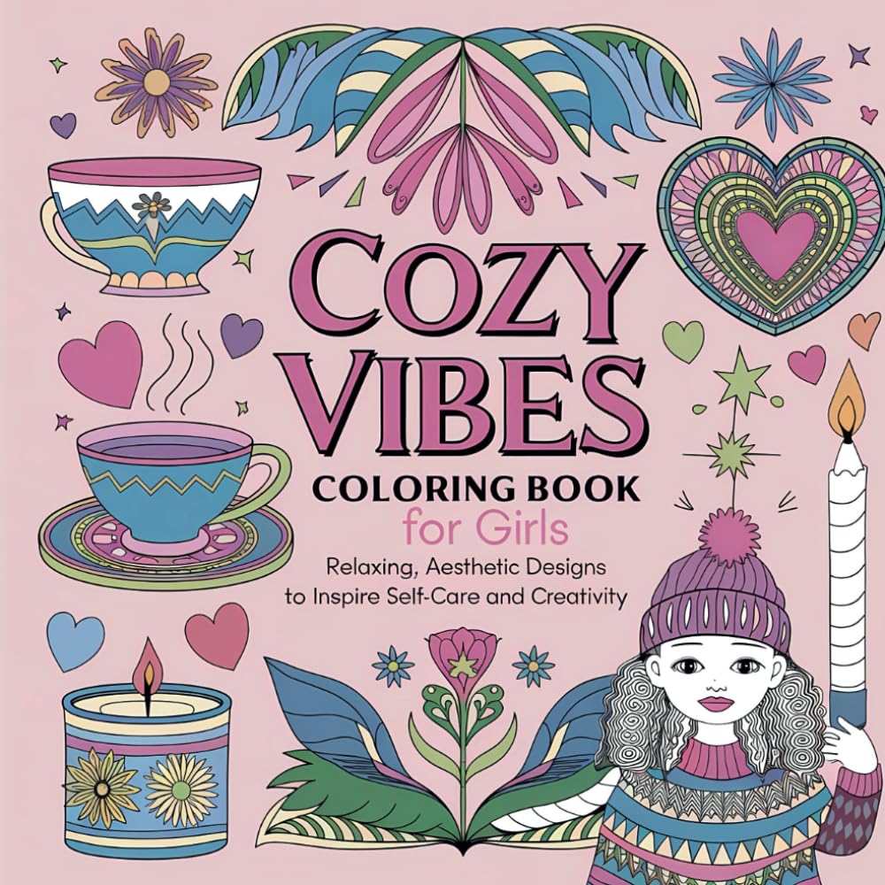 Cozy Vibes Coloring Book for Girls: Relaxing, Aesthetic Designs to Inspire Self-Care and Creativity Hobbies & Crafts