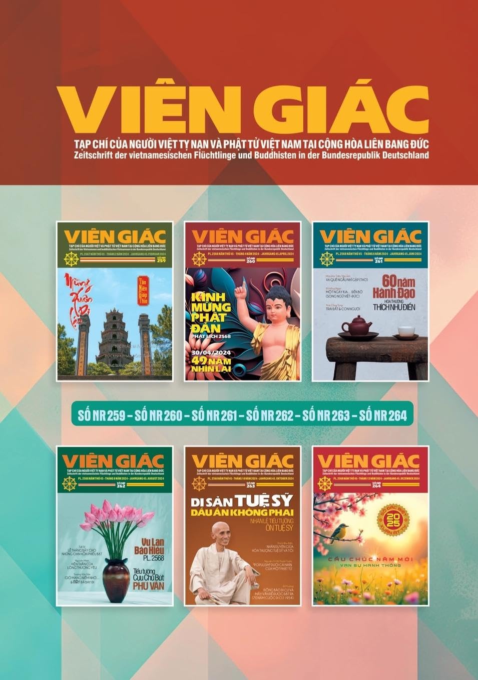T¿p chí Viên Giác - B¿n in ¿¿c bi¿t - Tr¿n b¿ n¿m 2024 (6 s¿) - s¿ 259-264 (Hardcover) Religion & Esotericism