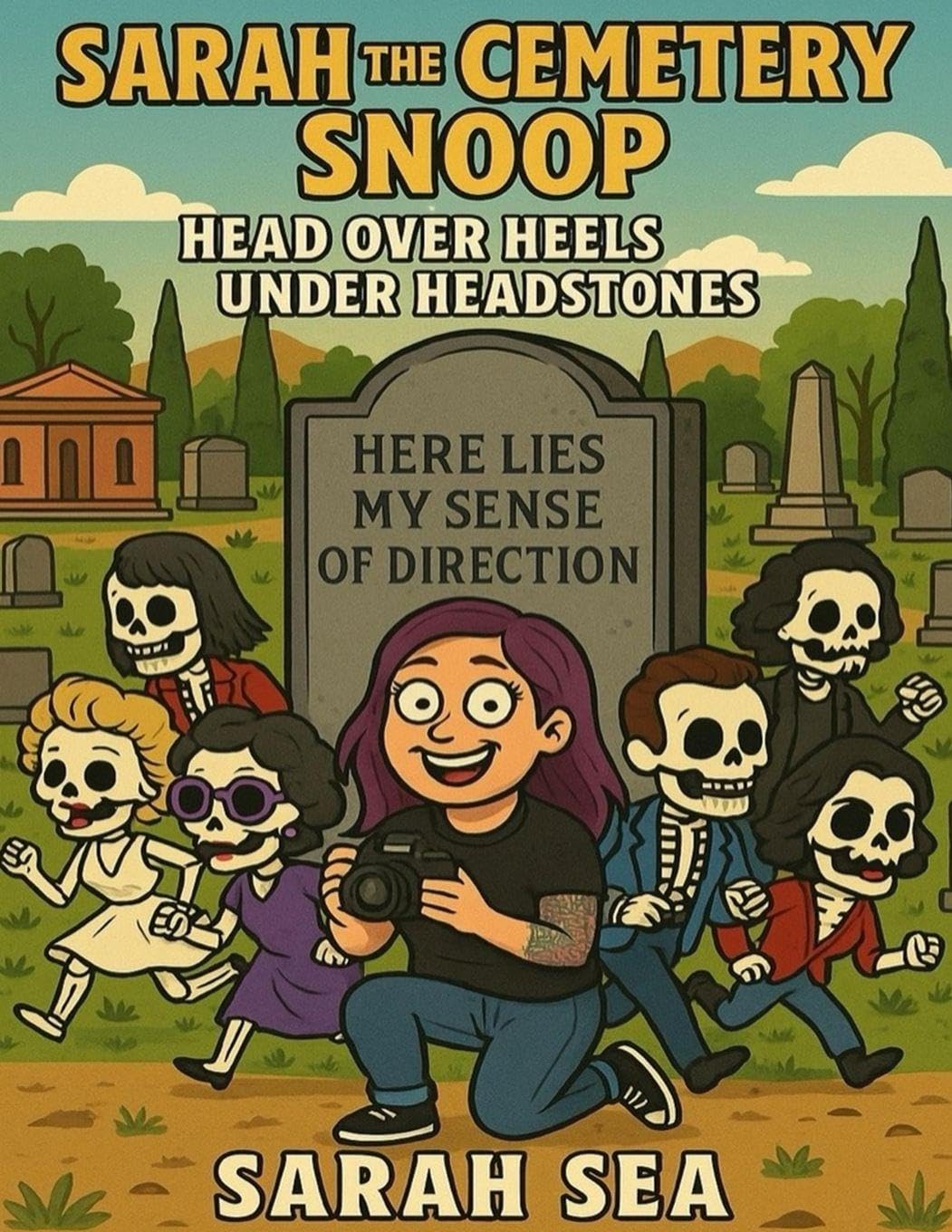 Sarah the Cemetery Snoop - Head Over Heels Under. Headstones Photography