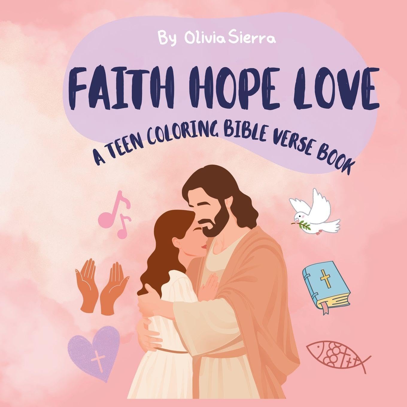 FAITH HOPE LOVE      A Bible COLORING BIBLE VERSE BOOK Hobbies & Crafts