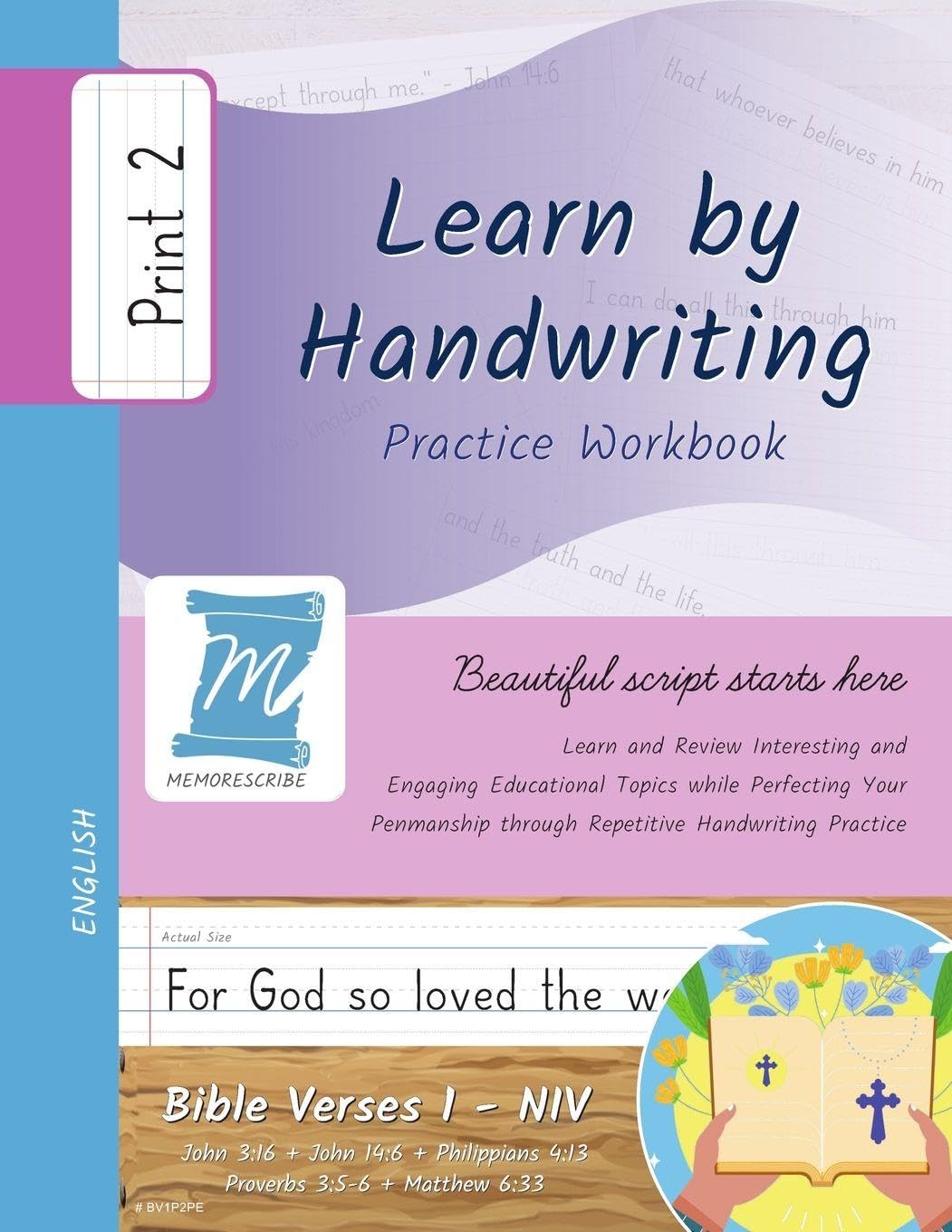 Handwriting Practice Workbook - Bible Verses 1 - NIV - Print, Level 2 Reading Aloud & Learning to Read