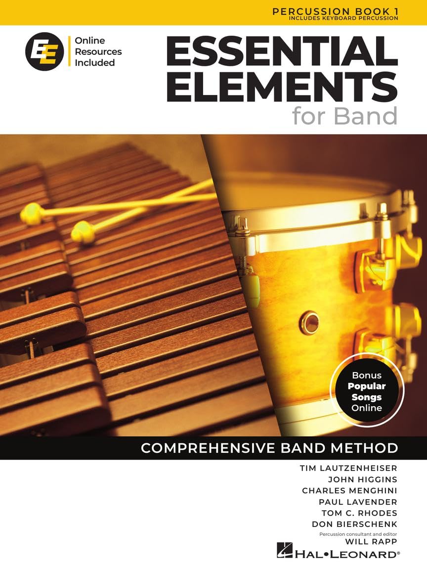 Essential Elements for Band Percussion Book 1 with Eei Online Resources Percussion Method Book and Sheet Music for Students and Teachers Band Method Songbook Newer 2025 Edition Available Arts & Music