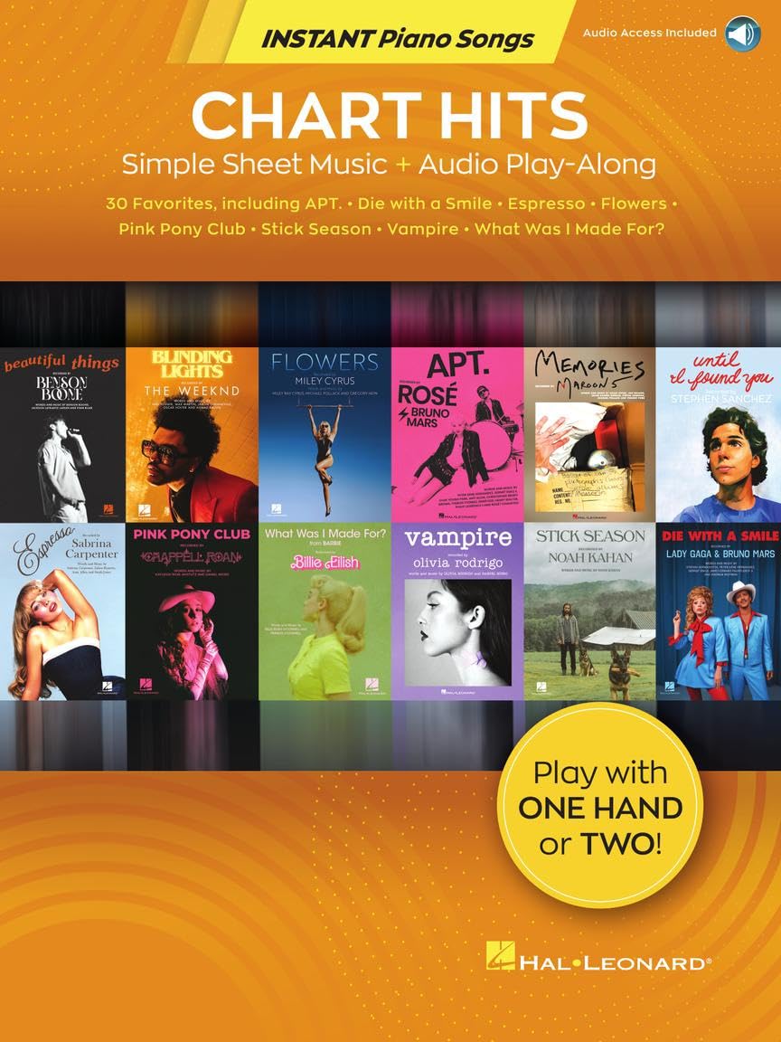 Chart Hits - Instant Piano Songs. Enthält Online-Audio: Simple Sheet Music + Audio Play-Along Sheet Music