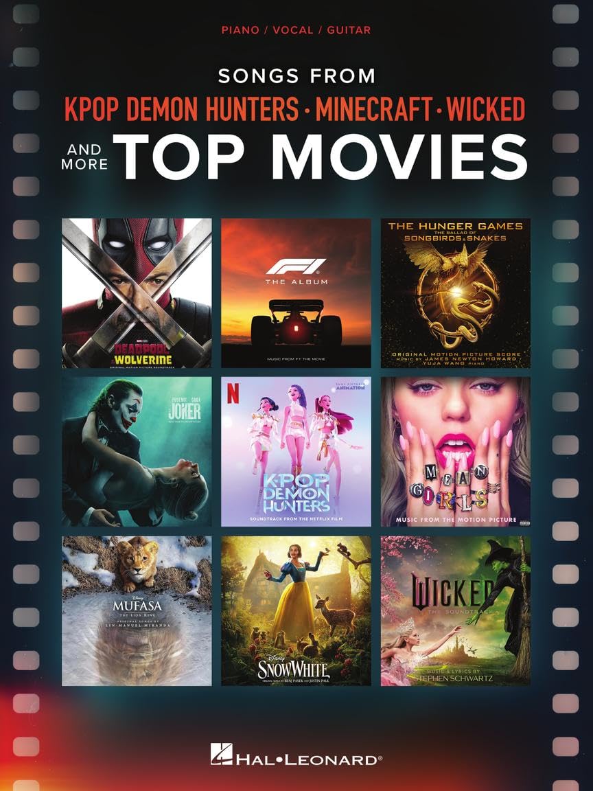 Songs from Kpop Demon Hunters, Minecraft, Wicked and More Top Movies - Piano/Vocal/Guitar Songbook Sheet Music