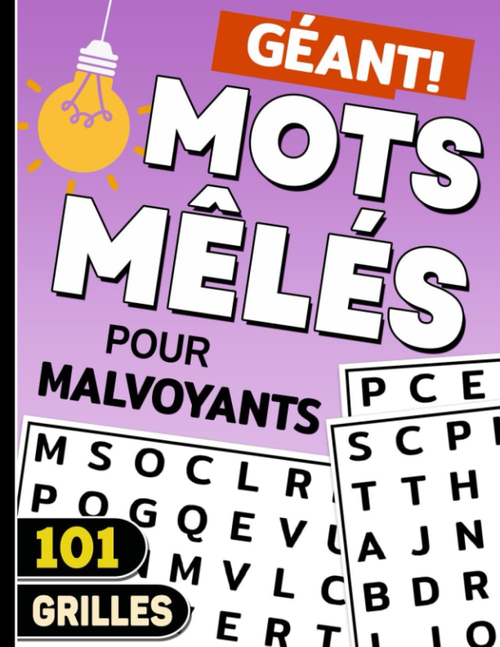Mots Mêlés Géant pour Malvoyants: livre de jeux mots mêlés adultes et séniors en très gros caractères | carnet de 2400 mots cachés et mélangés géants ... | Jeu de 101 grandes grilles avec solutions Leisure & Fun